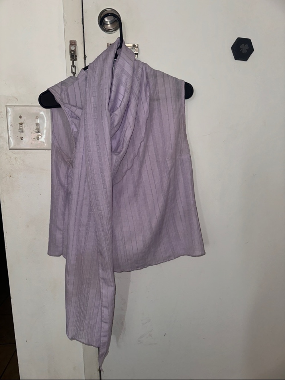 SHEIN Purple Scarf Neck Blouse